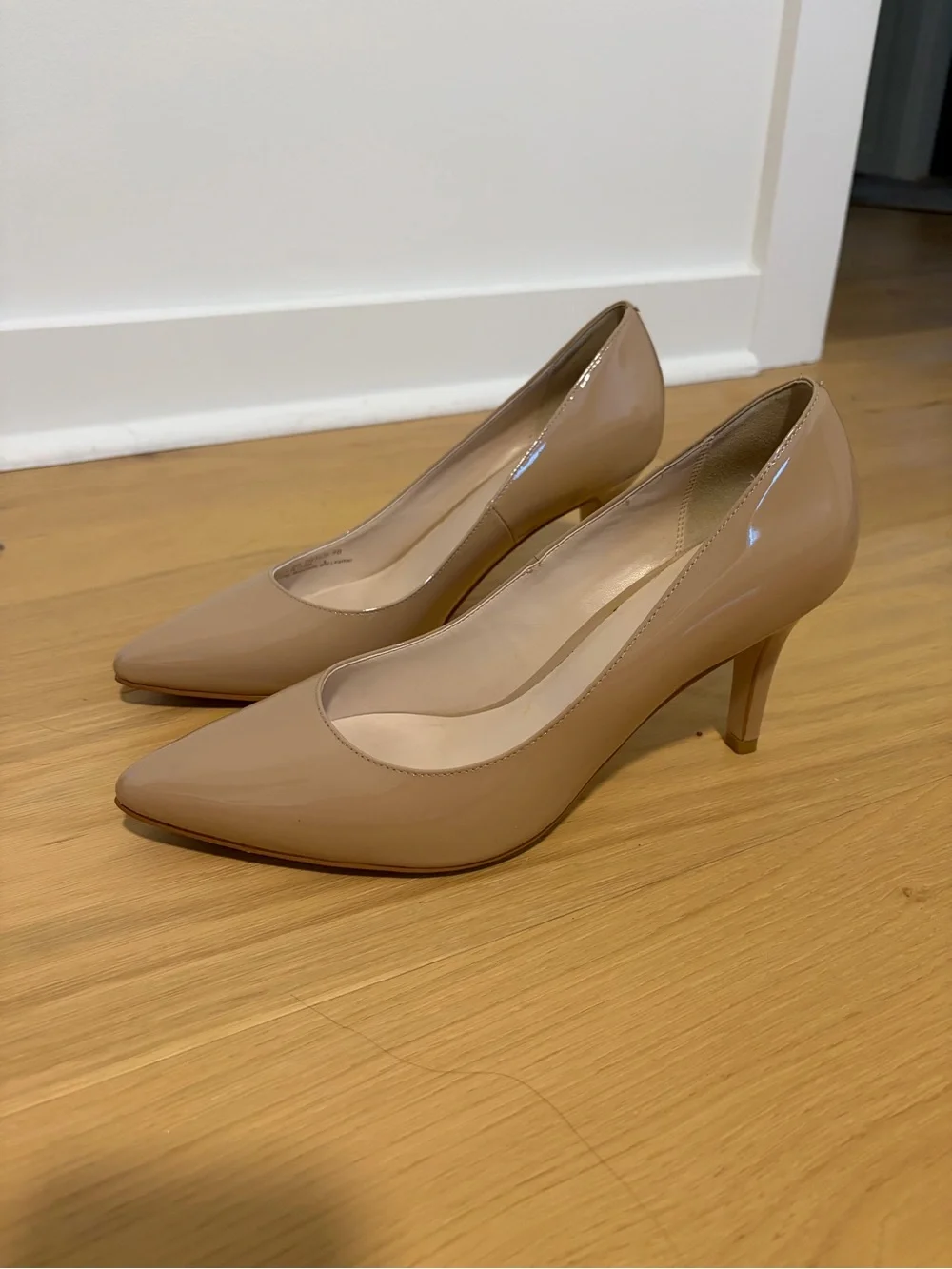 Cole Haan Patent Nude Pointed-Toe Pumps